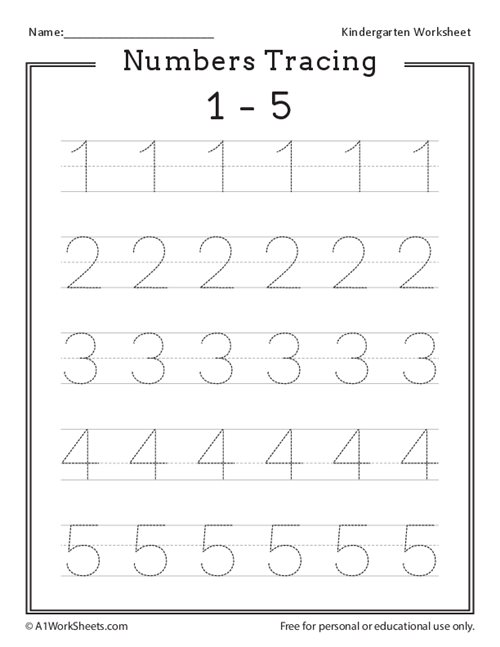 Number Tracing 1-5