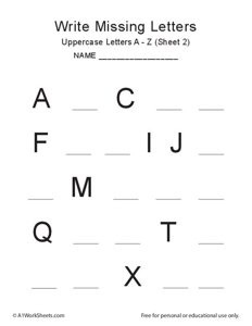 Missing Letters A-Z (uppercase) #2
