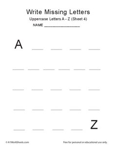 Missing Letters A-Z (uppercase)