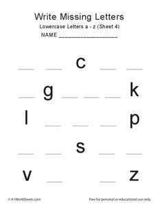 Missing Letters a-z (lowercase)