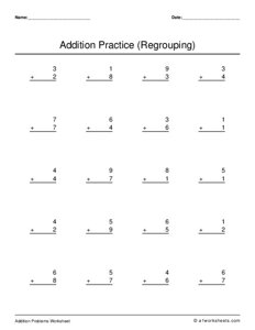 One Digit Addition (with Regrouping)