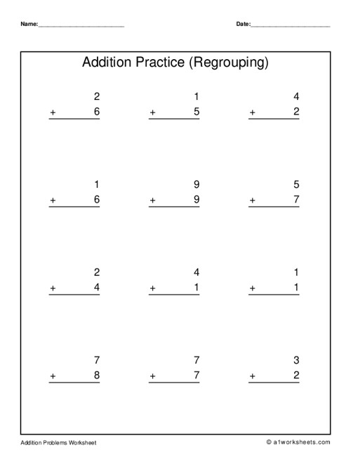 one-digit-addition-with-regrouping-grade-1-worksheets