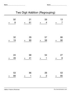 2-digit and 1-digit Addition
