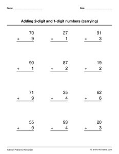 One and Two Digit Addition (with Regrouping)