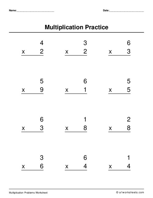 3 Digit By 1 Digit Multiplication No Regrouping Worksheets