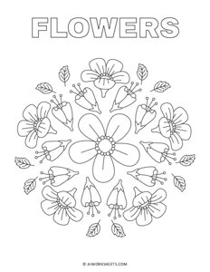 Flowers Mandala Coloring Page