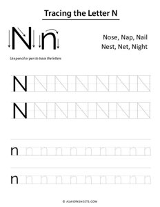 Tracing the Letters N n