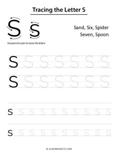 Tracing the Letters S s