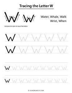 Tracing the Letters W w