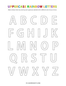 Uppercase Rainbow Letters Writing