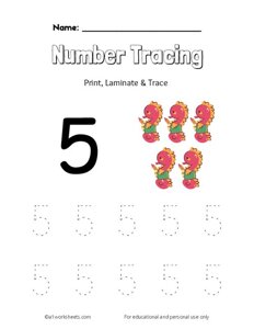 Trace the Number 5