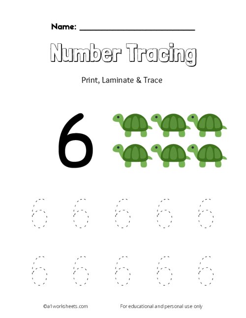 tracing-numbers-6-worksheets-for-preschool-and-kindergarten