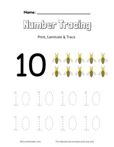 Trace the Number 10