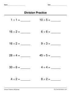 Basic Math Division Problem #4