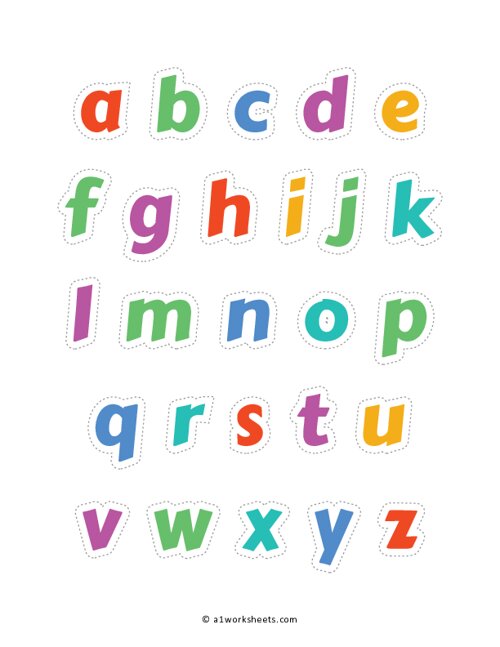 Rainbow Alphabet Print Lowercase Worksheet