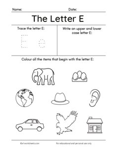 Tracing the Letters E e