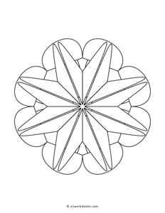 Simple Flower Mandala Pattern Coloring Page