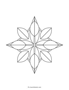 Simple Flower Mandala Pattern Coloring