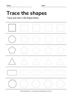 Shape Tracing Worksheets