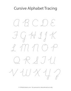 Cursive Alphabet Letters Tracing A-Z
