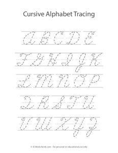 Cursive Alphabet Letters Tracing A-Z (Uppercase)