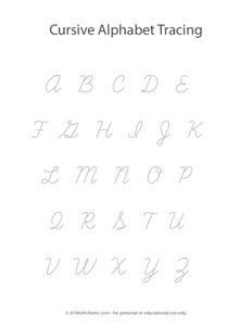 Cursive Alphabet Letters Tracing A-Z