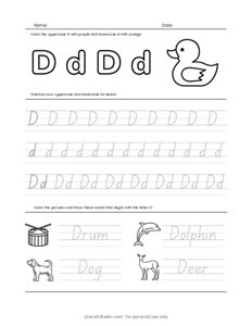 Letters Tracing D (Trace the Letter D)