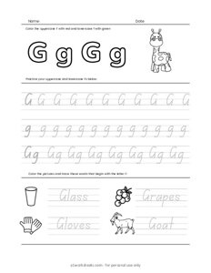 Letters Tracing G (Trace the Letter G)