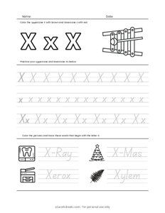 Letters Tracing X (Trace the Letter X)