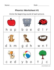 Phonics Worksheet #1