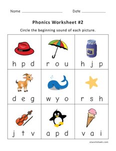 Phonics Worksheet #2
