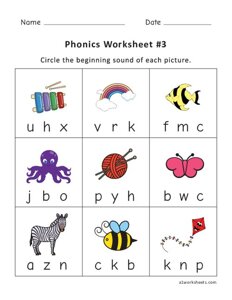 Phonics Worksheet #3