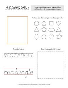 Trace and Color Shapes - Rectangle