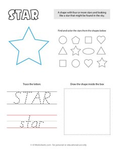Trace and Color Shapes - Star