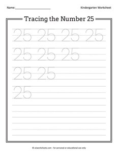 Tracing the Number 25