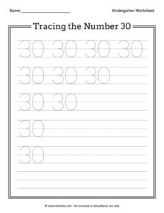 Tracing the Number 30
