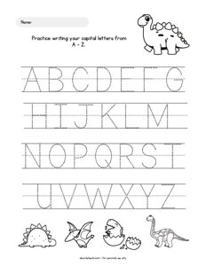 Dinosaur Alphabet Tracing (Uppercase)