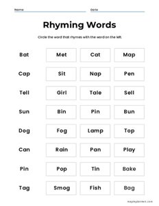 Find the Rhyming Word