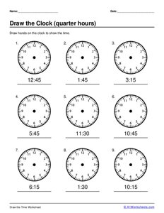 Draw the Clock - Quarter Hours #2