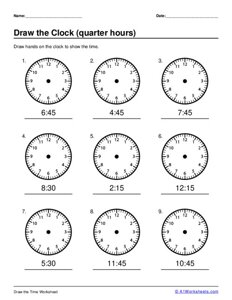 Draw the Clock - Quarter Hours #3