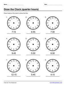 Draw the Clock - Quarter Hours #5
