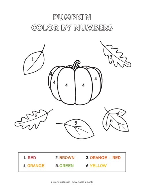 Pumpkin Color by Numbers