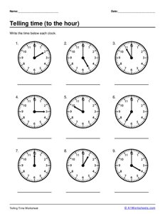 Telling Time - Whole Hours #5