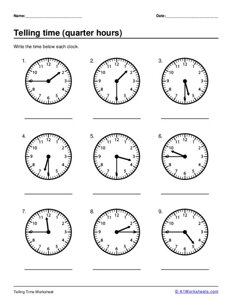 Telling Time - Quarter Hours #2