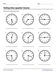 Telling Time - Quarter Hours #3