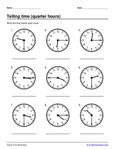 Telling Time - Quarter Hours #4