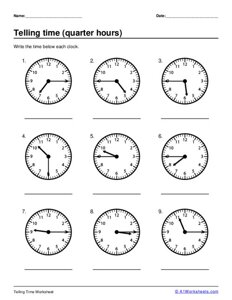 Telling Time - Quarter Hours #5