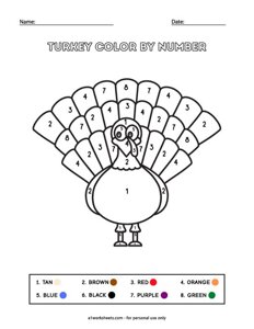 Turkey Color by Numbers