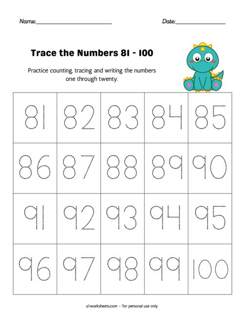 tracing-the-numbers-81-100-worksheets