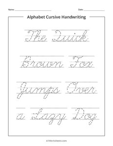 Alphabet Letters Tracing - Pangrams